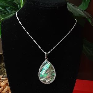Abalone Shell Sterling Silver Wavy Necklace BRAND NEW